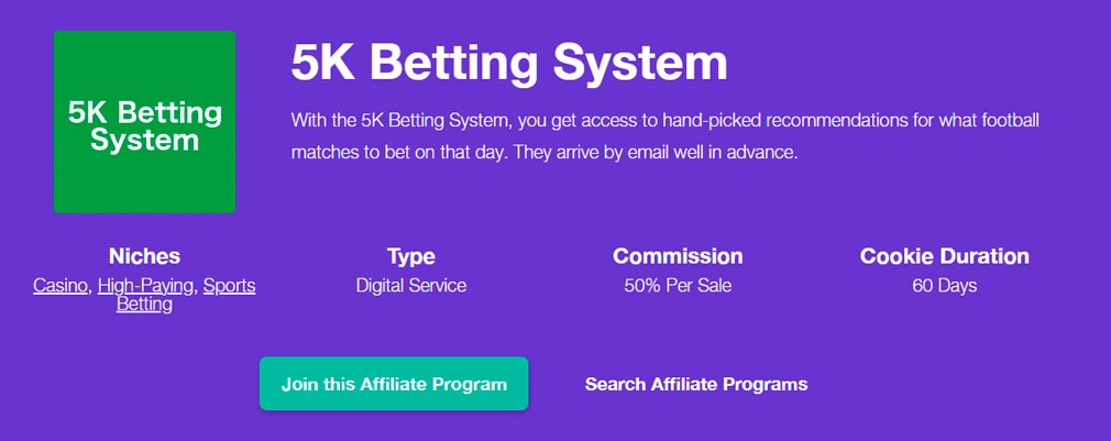 5K Betting system