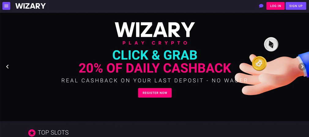 Wizary – Overview of the Crypto Gambling Site