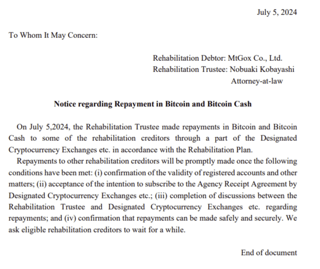 MtGox notice