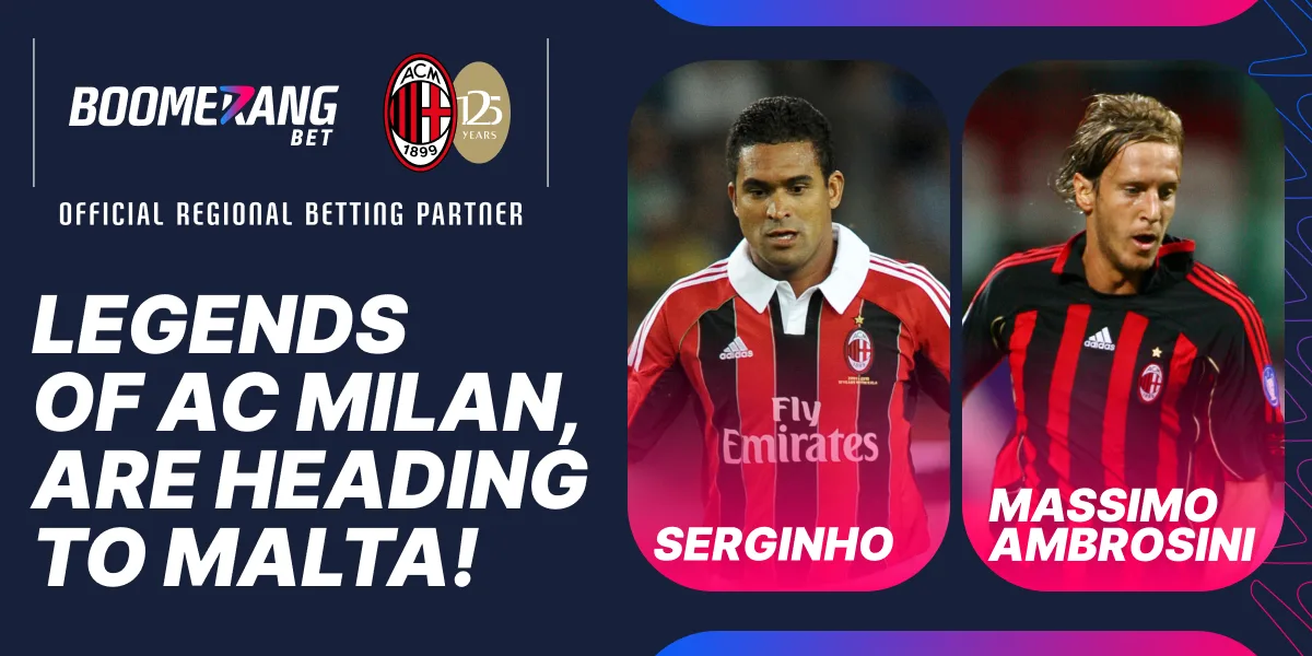 Meet AC Milan Legends Massimo Ambrosini and Serginho with Boomerang at SiGMA Europe 2024 in Malta