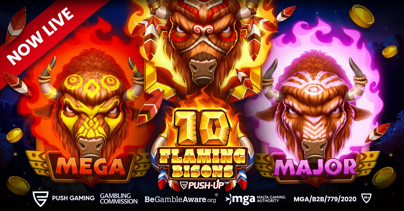 Push Gaming ignites the reels with 10 Flaming Bisons